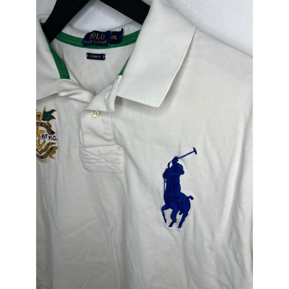 Polo Ralph Lauren Mens Polo Shirt Big Pony Crest Embroidery White XXL - Picture 2 of 10